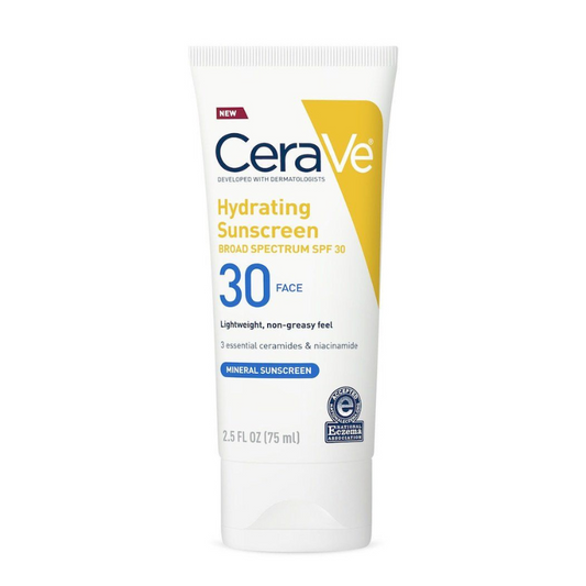 Cerave Hydrating Mineral Sunscreen Spf30 Face 2.5Oz/75Ml